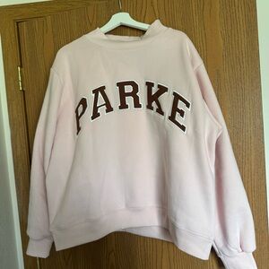 PARKE Pink Oversized Mock Neck Sweatshirt Rose Mocha FOTM